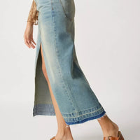 Serena Slit Denim Maxi Skirt