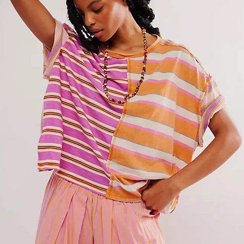 Color Pop Stripe Tee Top