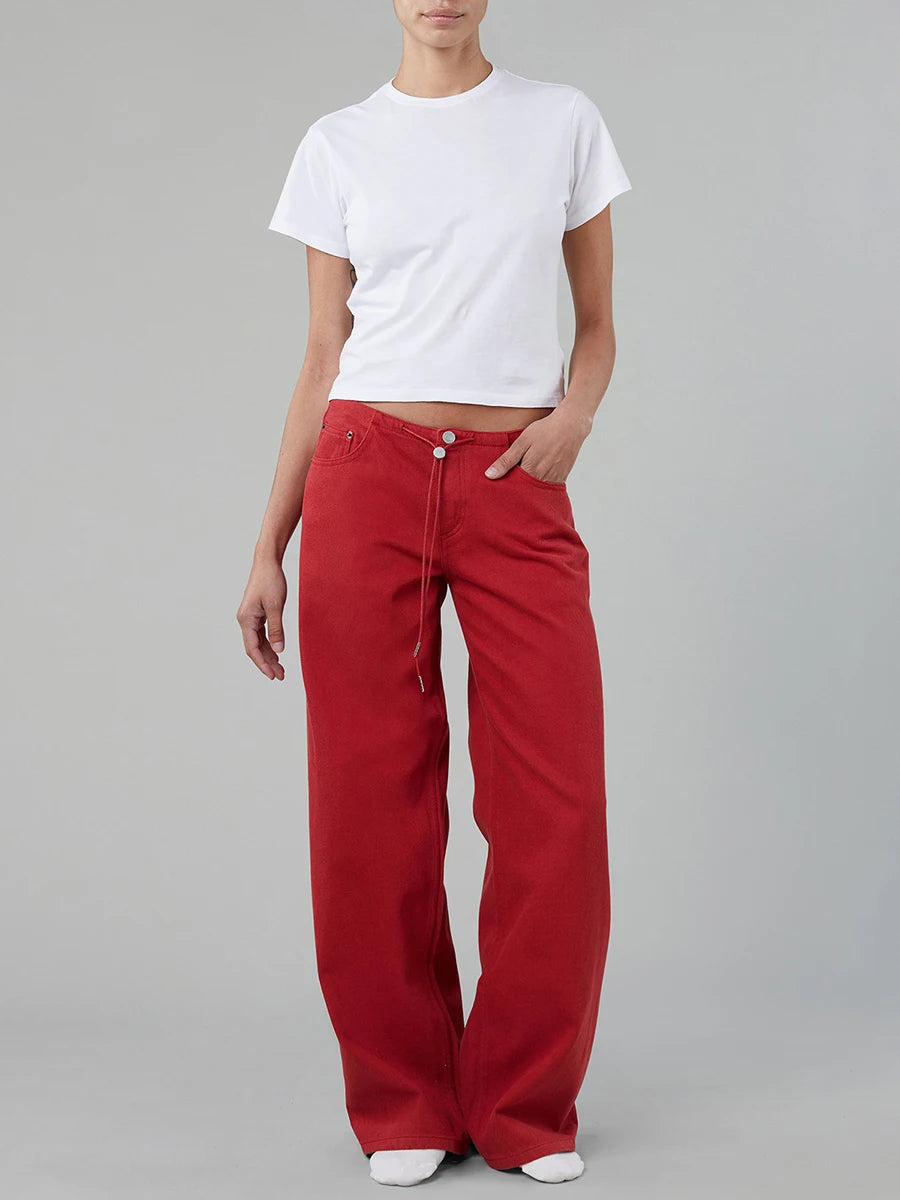 Women’s Drawstring Loose Fit Jeans