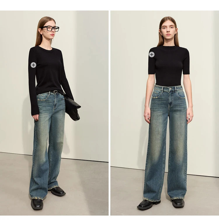 Light Washed Slouchy Straight Jean
