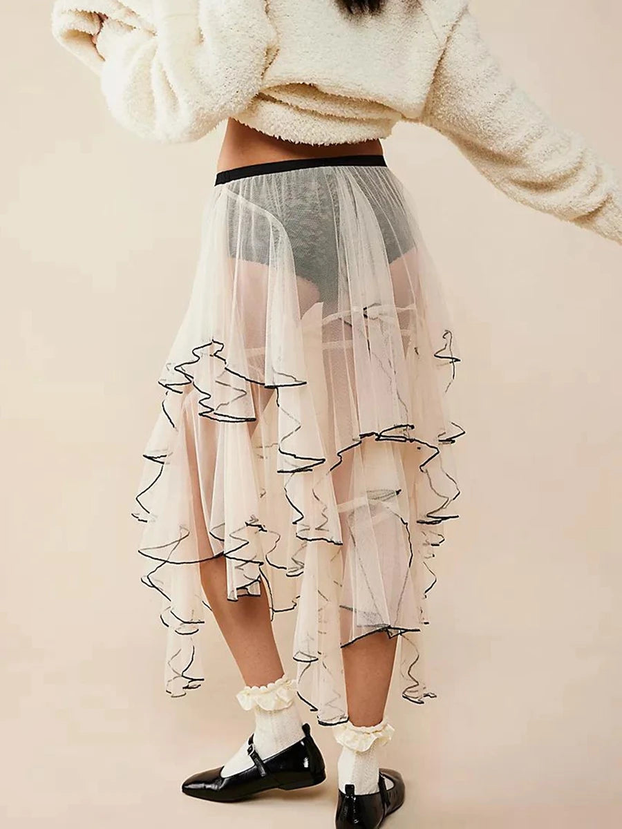 Chelsea Ruffled Elastic Waist Skirt
