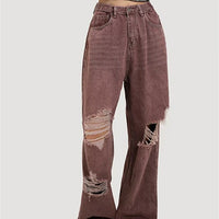 Ripped Retro Red Jeans Jeans