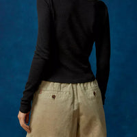 Ribbed Crewneck Long Sleeve Top