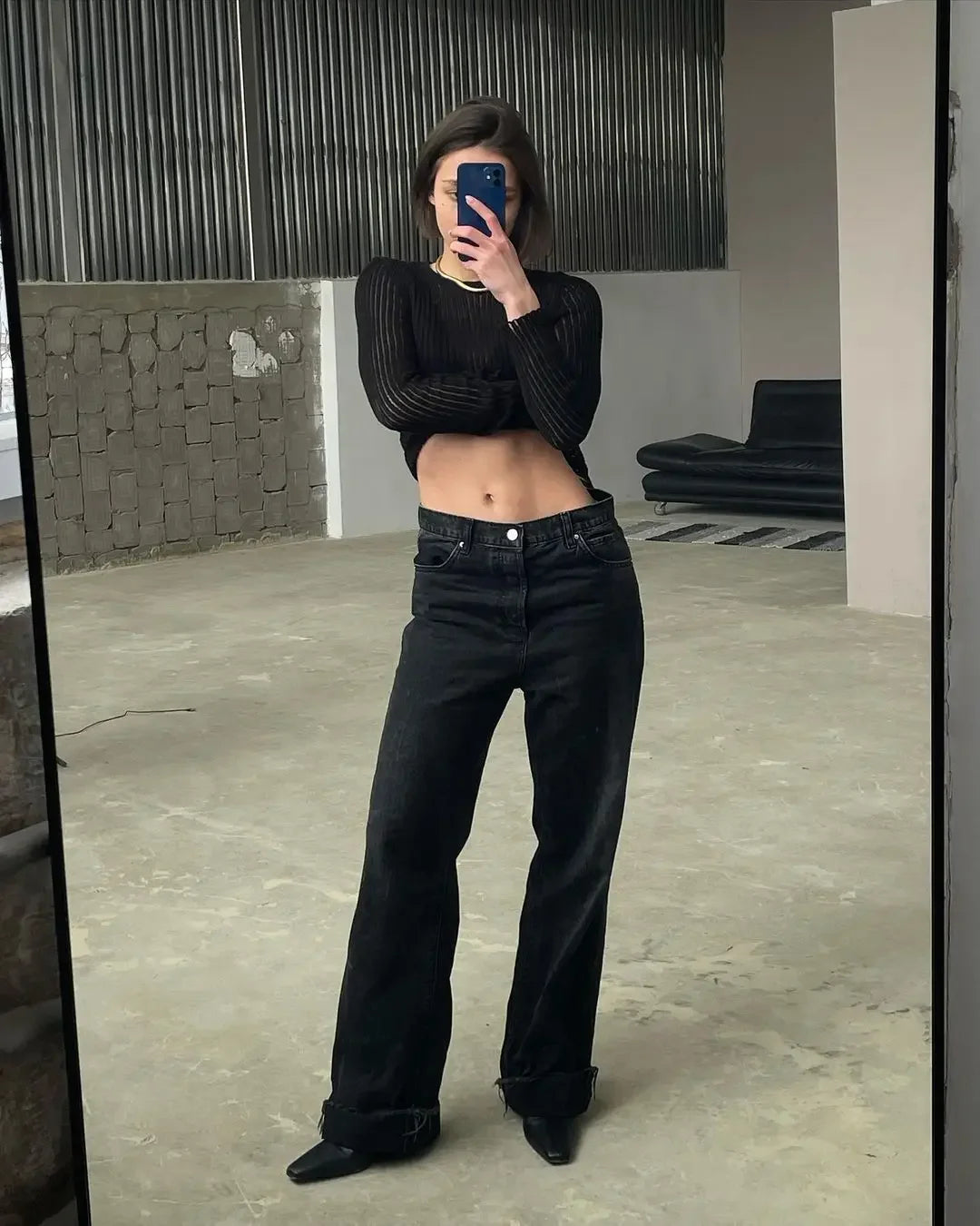 Long Sleeve triped See Through top