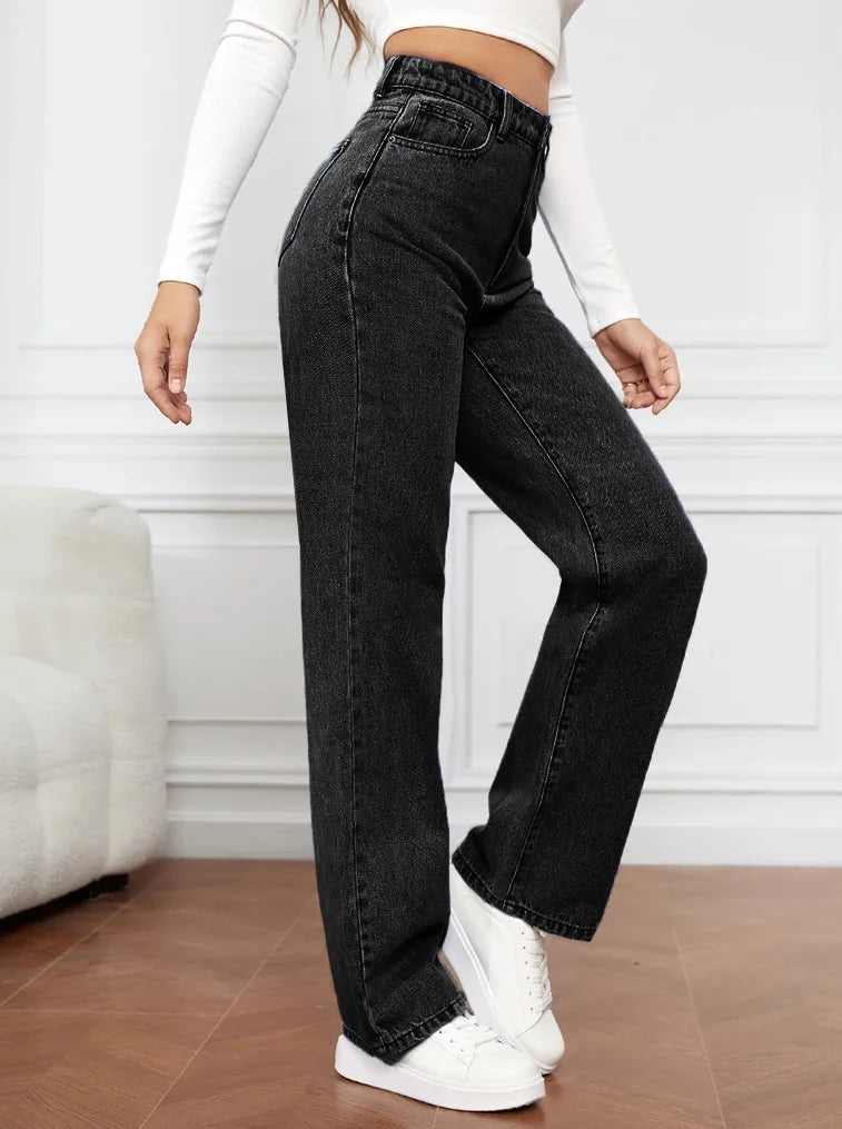 Fashoin Ultra High-Rise Straight-Leg