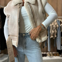 Sleeveless Faux leather Vest