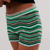 Colored Striped Knit Shorts
