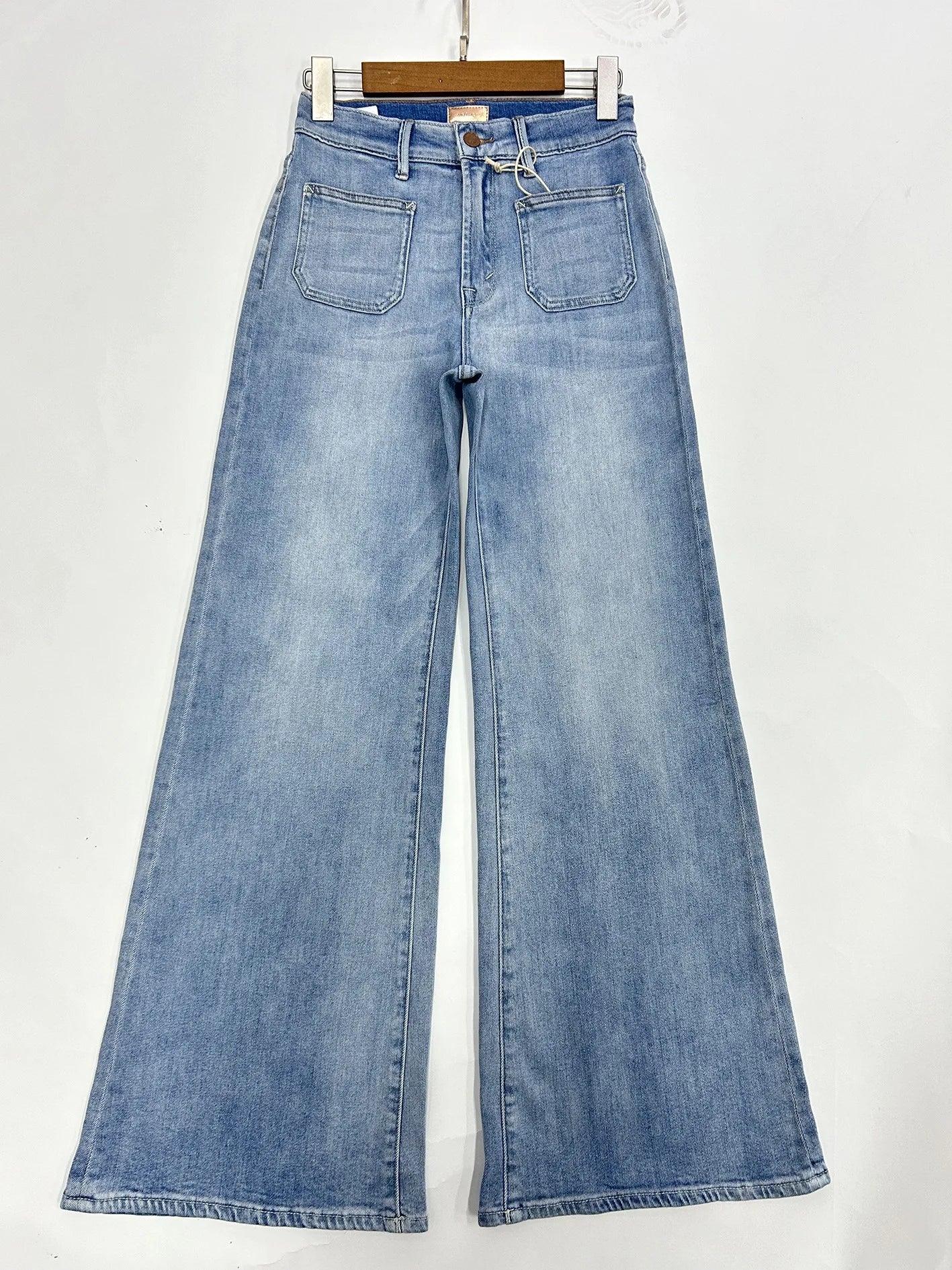 Blue High Rise Stride Wide-Leg Jeans