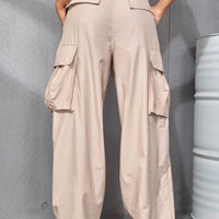 Loose Drawstring Waist Parachute