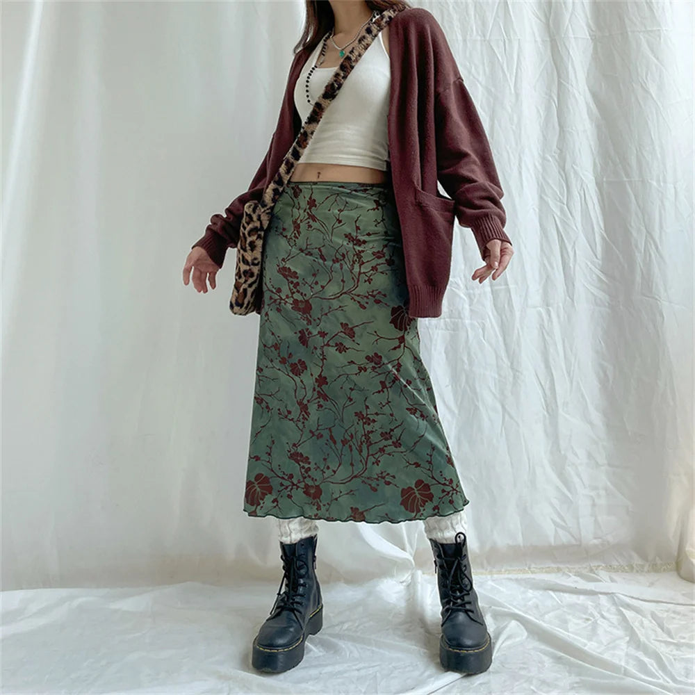 Midi Floral Holiday Skirt