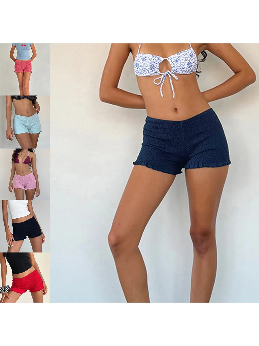 Colored  Shirred Bloomer Shorts