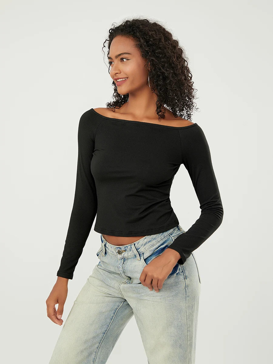 Long-Sleeve Off-the-Shoulder PlushSoft Top