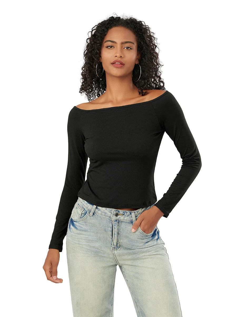 Long-Sleeve Off-the-Shoulder PlushSoft Top