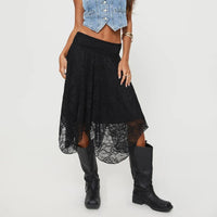 Serena Asymmetric Lace Midi Skirt