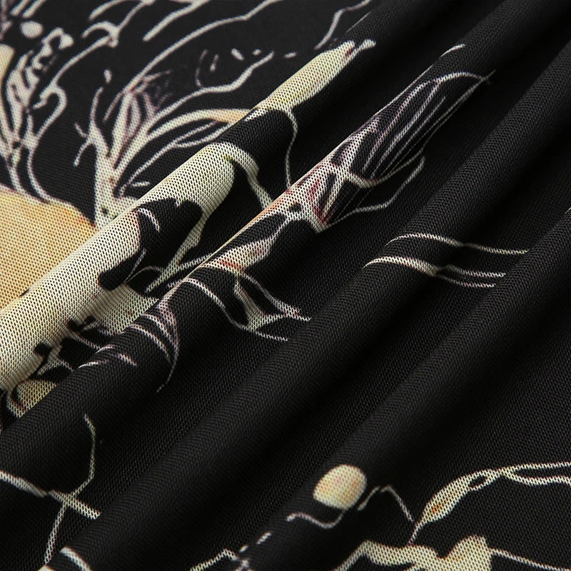 Floral Print Low Rise Long Skirt