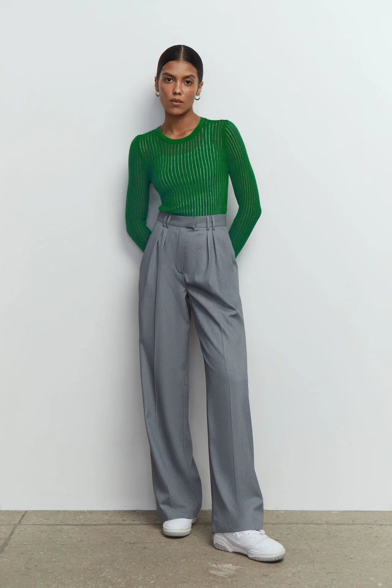 Long Sleeve triped See Through top