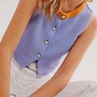 Brunch Button-Front Knit Vest