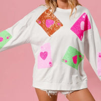 Women’s Sequin Love Heart Sweatshirt