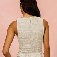 Smocked Vest crop Tank Top