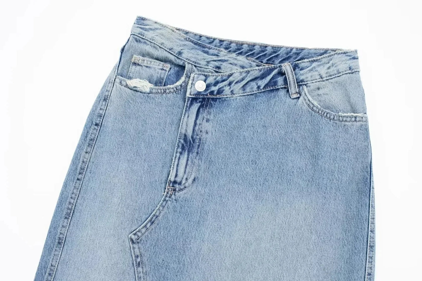 Over Knee Denim Casual Midi Skirt