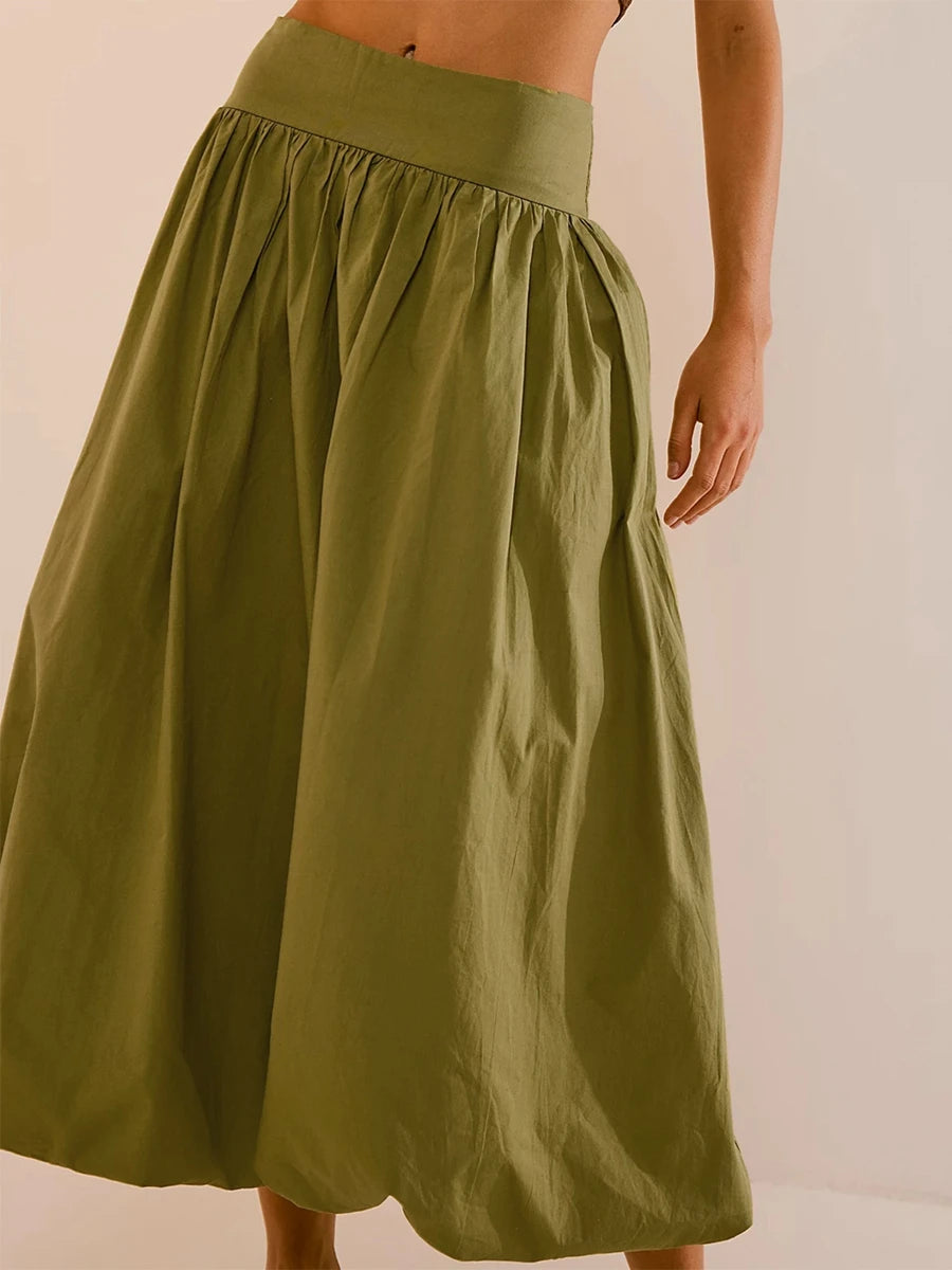 Bubble Hem Fluffy Maxi Skirt
