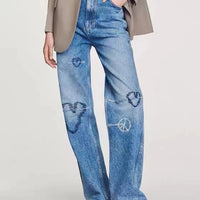Fashion High Waist Denim Trouser