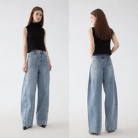 Blue Full Length A-version Denim Pant