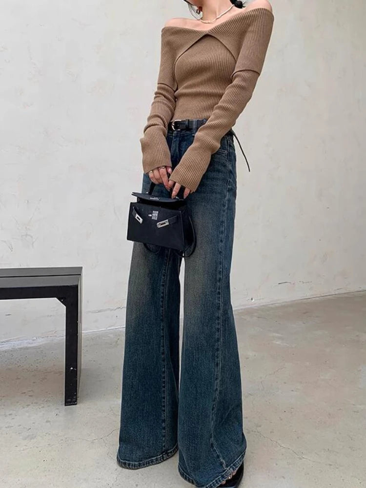 Ladies Wide Leg Jeans