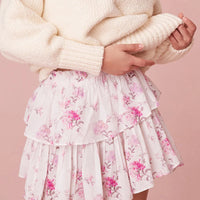 Floral Print Flowy Mini Skirts