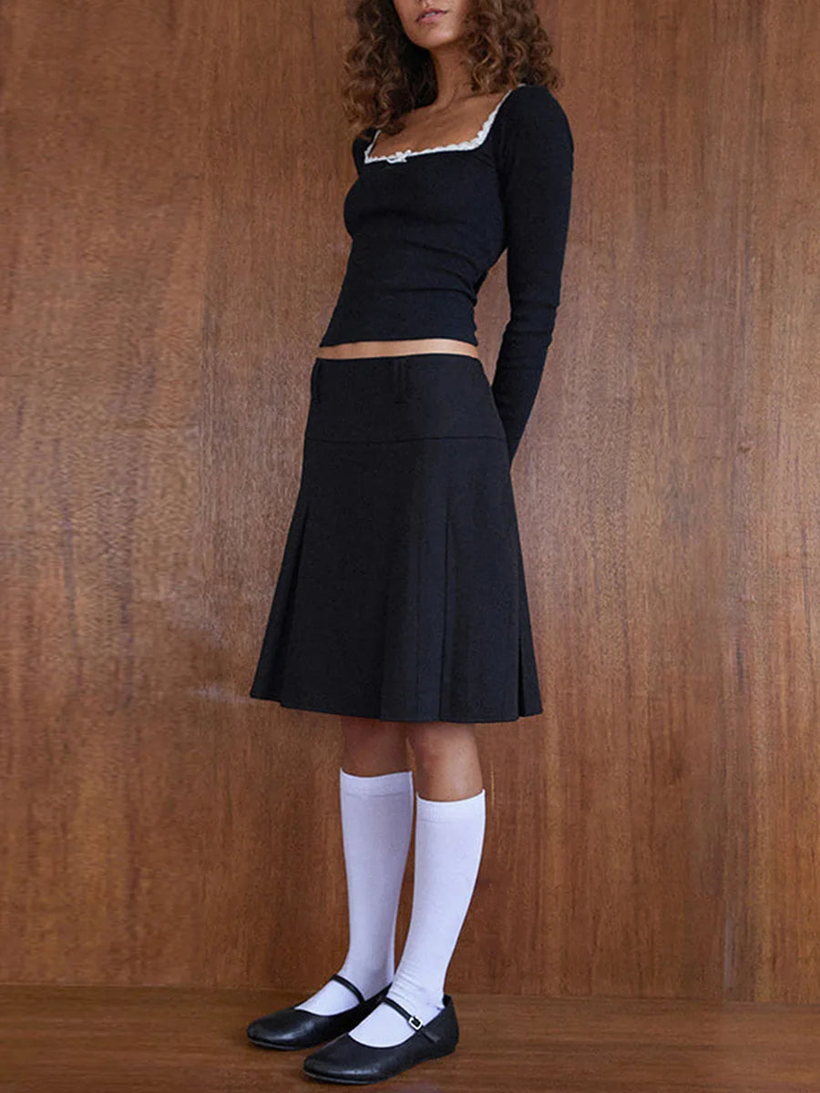 Chelsea Long Sleeve Square Neck Top