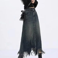 Elegant High-waisted  Fringe Skirt