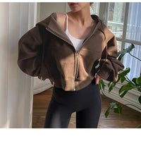 Casual Cotton Zip up Hooded Sweatshirt