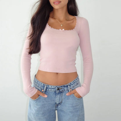 Chelsea Long Sleeve Square Neck Top