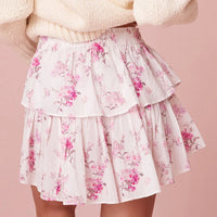 Floral Print Flowy Mini Skirts