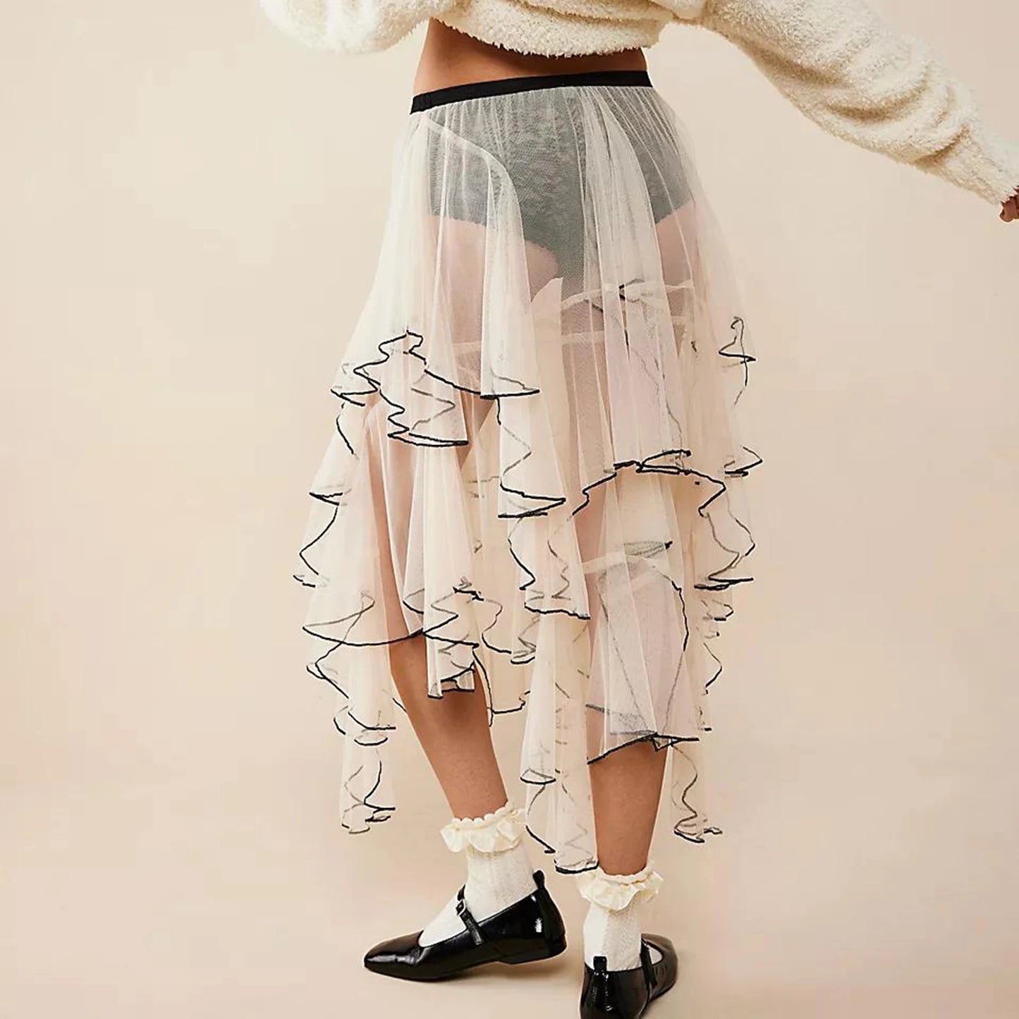 Chelsea Ruffled Elastic Waist Skirt