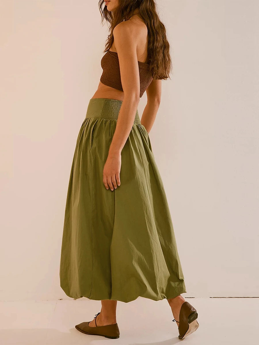 Bubble Hem Fluffy Maxi Skirt