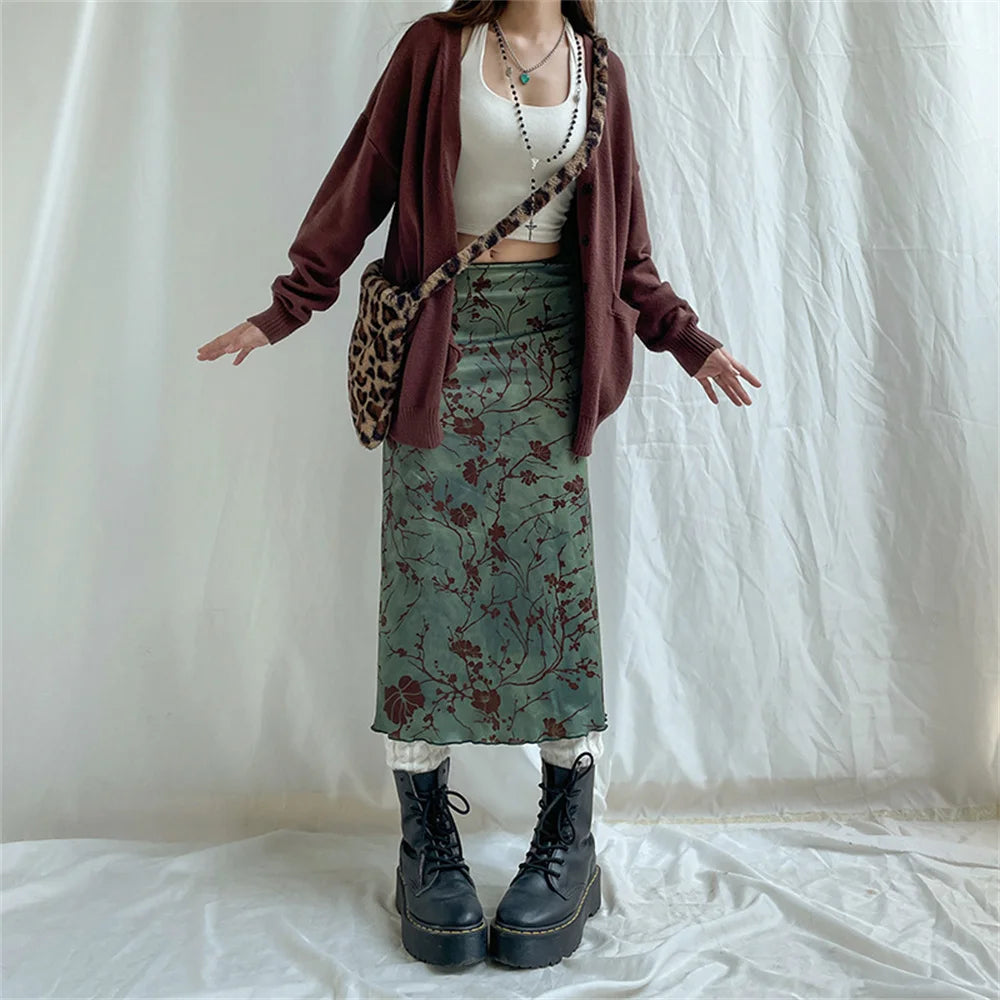 Midi Floral Holiday Skirt