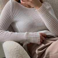 Long Sleeve triped See Through top