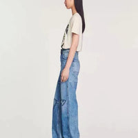 Fashion High Waist Denim Trouser