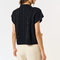 Sleeveless Solid Tie Front Knitted Vest