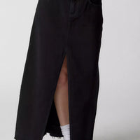 Serena Slit Denim Maxi Skirt