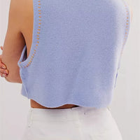 Brunch Button-Front Knit Vest