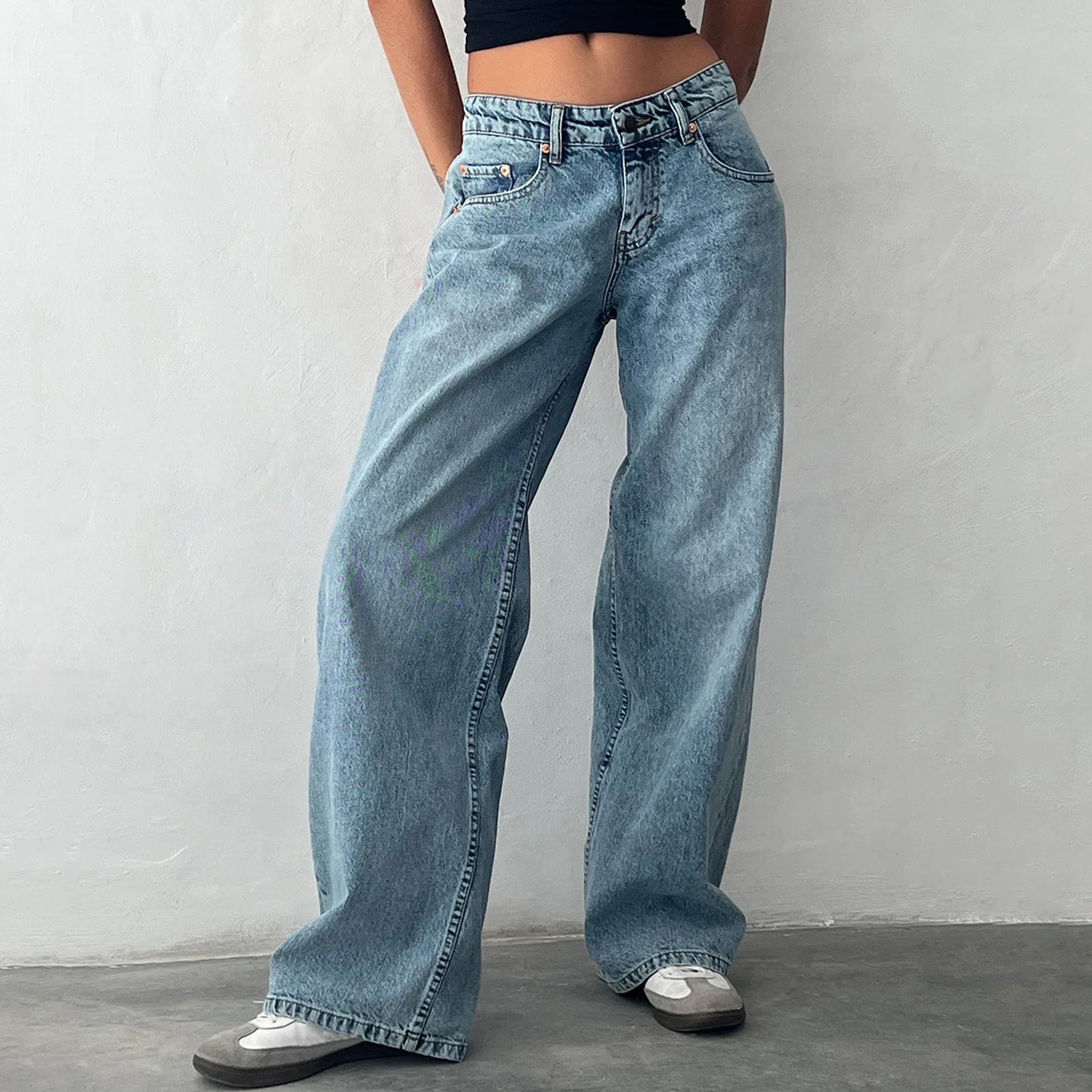Low Waisted Multiple Pockets Pants