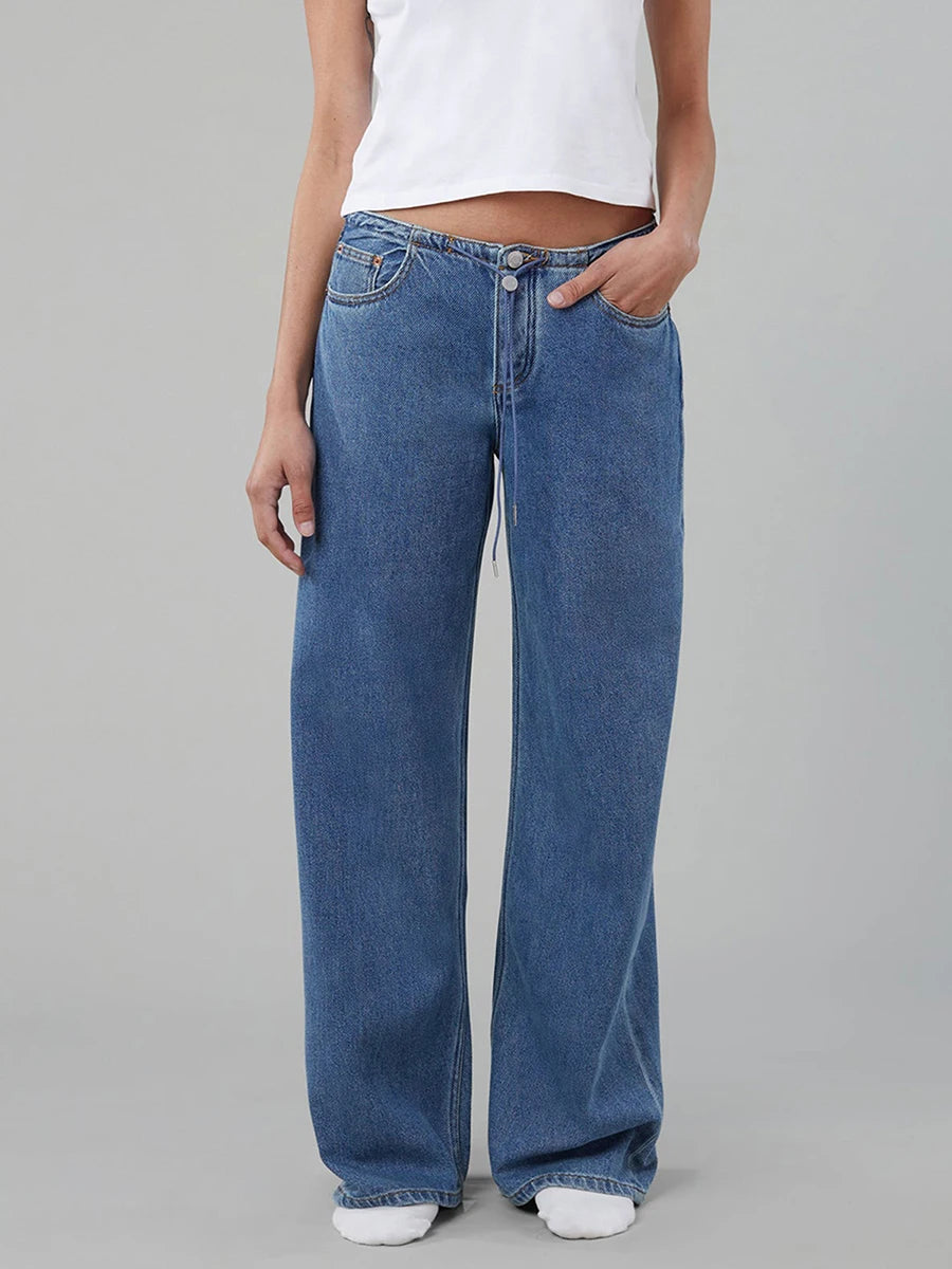 Women’s Drawstring Loose Fit Jeans
