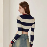 Cozy Striped Crew Neck Pullover Sweater