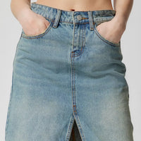 Serena Slit Denim Maxi Skirt