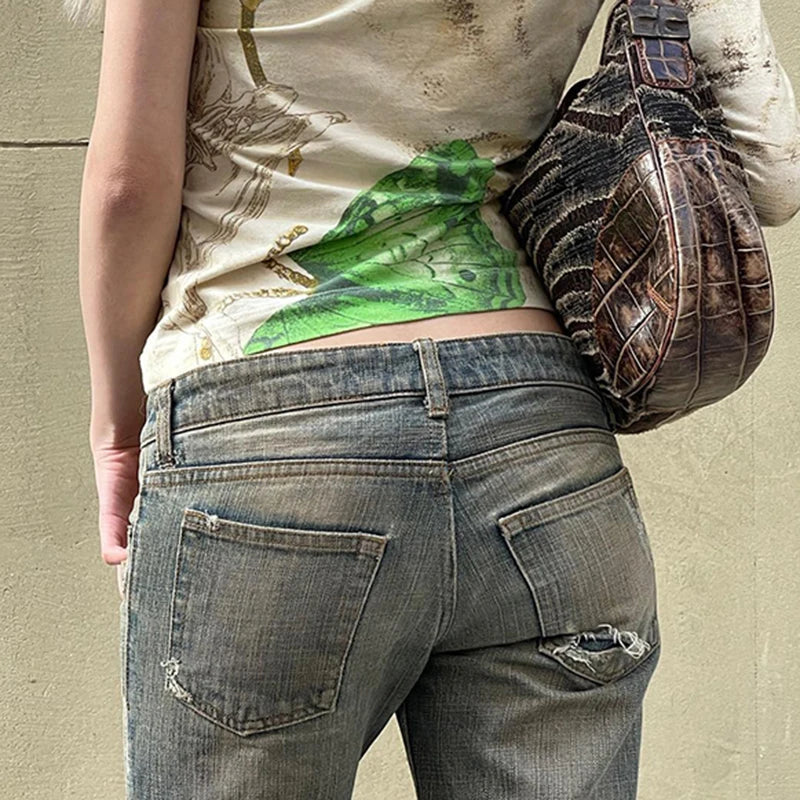 Wide Leg Denim Pants