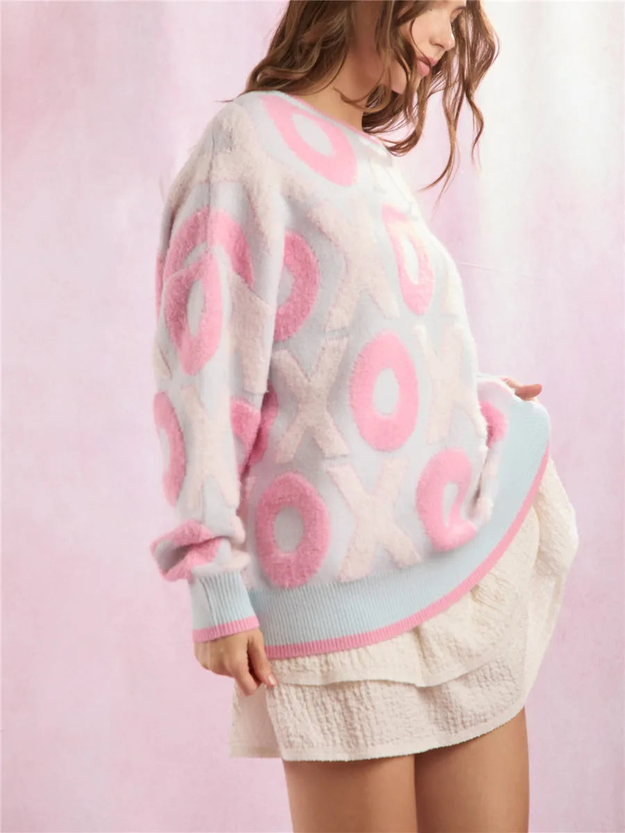 Women’s Heart Jacquard Knit Sweater