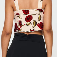 Vintage Floral Front Tie Tank