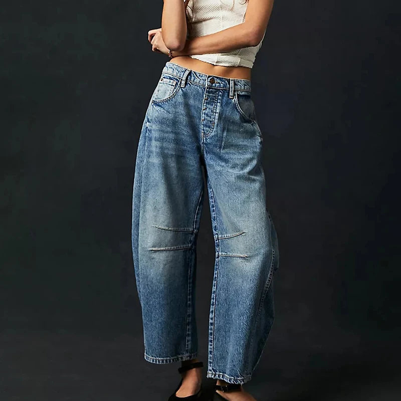 Eva Mid Rise Barrel Jean